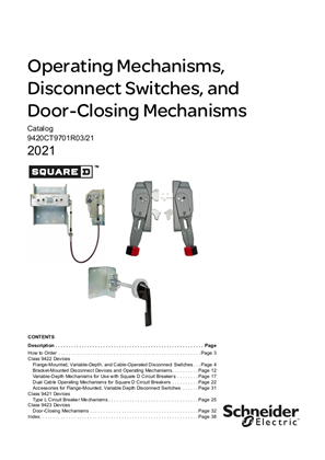 Square D Operating Mechanisms and Disconnect Switches Catalog