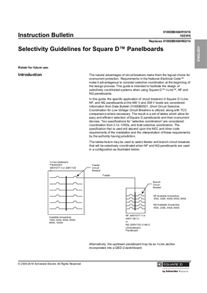 Image of Selectivity Guidelines For Square D™ Panelboards Data Bulletin