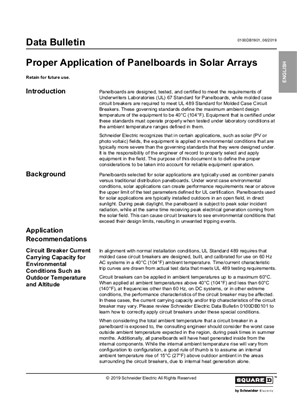 Image of Proper Application of Panelboards in Solar Arrays - Data Bulletin