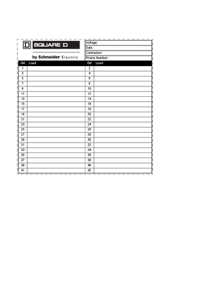 Fillable panel schedule template