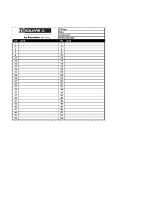 54-Circuit + 42-Circuit Panelboards Directory Cards ...