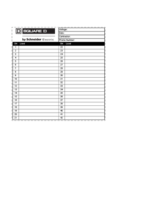 30 Circuit Breaker Label Print : Electrical Panel Schedule Template