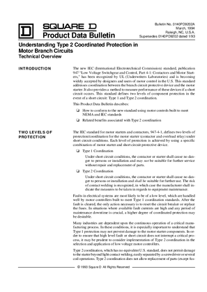 Image of Understanding Type 2 Coordinated Protection in Motor Branch Circuits Data Bulletin