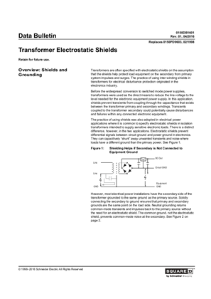 Image of Transformer Electrostatic Shields - Product Data Bulletin