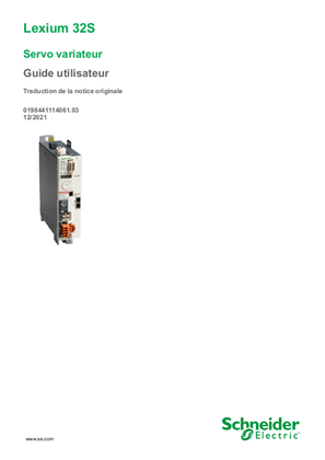 Image de Lexium 32S - Servo variateur, Guide utilisateur