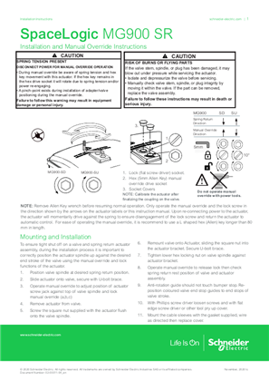 的映像 SpaceLogic MG900 SR Installation and Manual Override Instructions