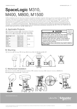 Görüntüsü SpaceLogic M310, M400, M800, M1500 Installation Instructions