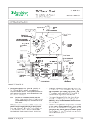 Image of TAC Xenta 102-AX VAV Controller with Actuator and Airflow Transducer