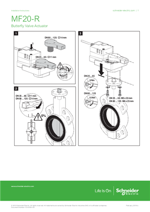 Image of MF20-R Butterfly Valve Actuator Installation Instructions