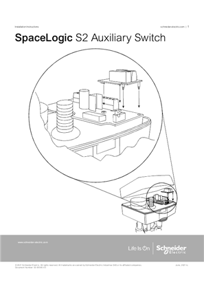 Image of SpaceLogic S2 Auxiliary Switch Installation Instructions