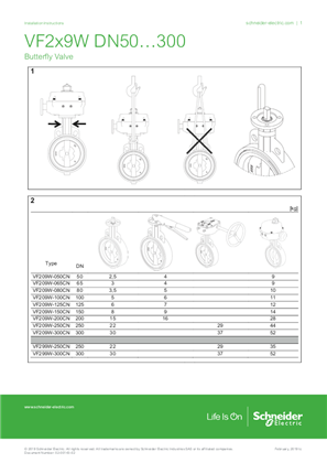 的映像 VF2x9W DN50-300 Butterfly Valves Installation Instructions