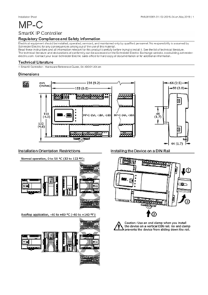 Image of SmartX IP Controller MP-C Installation Sheet