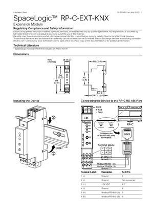 Bild av SpaceLogic™ RP-C-EXT-KNX Installation Sheet