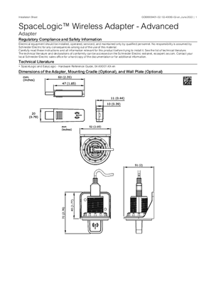 Image of SpaceLogic™ Wireless Adapter - Advanced Installation Sheet
