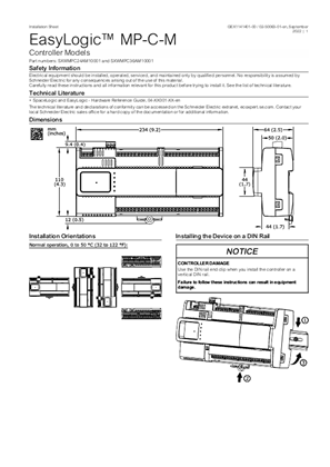 Imagen de EasyLogic™ MP-C-M Installation Sheet