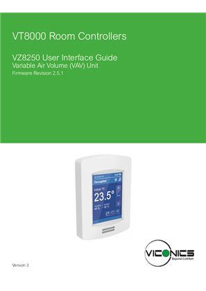 이미지 VZ8250 Variable Air Volume User Interface Guide