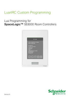 Image of Lua Programming for SpaceLogic SE8000 Room Controllers