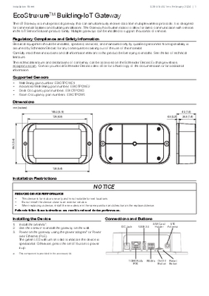 Image of EcoStruxure Building-IoT Gateway Solution Installation Instructions
