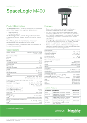 Image of SpaceLogic M400 Actuator Specification Sheet