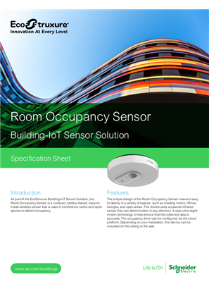Image of EcoStruxure Building-IoT Room Occupancy Sensor Specification Sheet