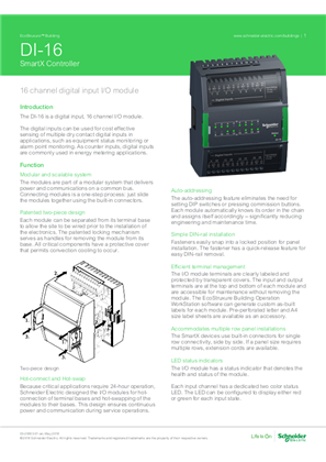 Image of SmartX Controller DI-16 Specification Sheet