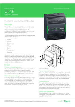 Image of SmartX Controller UI-16 Specification Sheet