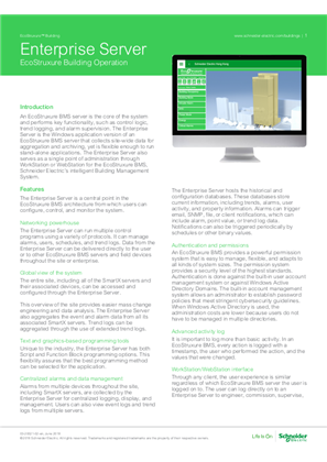 Image of EcoStruxure Building Operation Enterprise Server Specification Sheet
