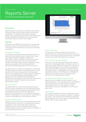 Image of EcoStruxure Building Operation Reports Server Specification Sheet