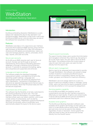 Image of EcoStruxure Building Operation WebStation Specification Sheet