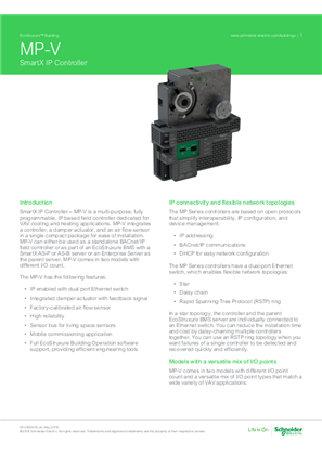 Obrázek SmartX IP Controller MP-V Specification Sheet