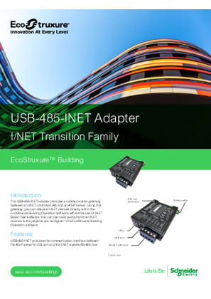 Image of USB-485-INET Adapter Specification Sheet
