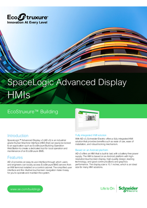 Image of Advanced Display Specification Sheet