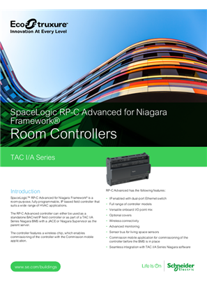 Image of SpaceLogic RP-C Advanced for Niagara Framework Specification Sheet