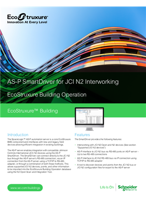 Image of AS-P SmartDriver for JCI N2 Interworking Specification Sheet