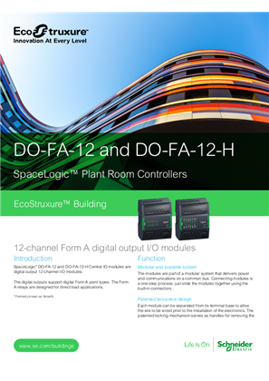 Image of DO-FA-12 and DO-FA-12-H Specification Sheet