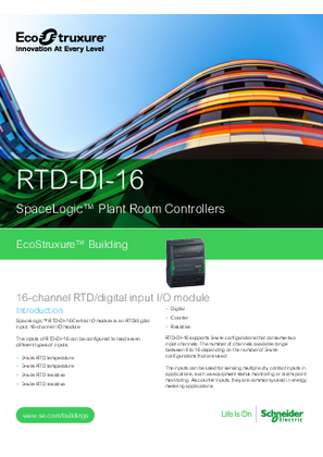 Image of RTD-DI-16 Specification Sheet