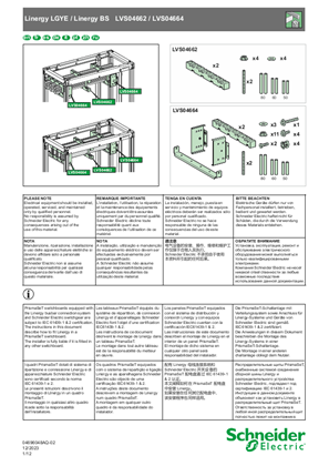 Image of Support for Linergy Evolution or 5/10mm Cu horizontal busbars - Instruction Sheet