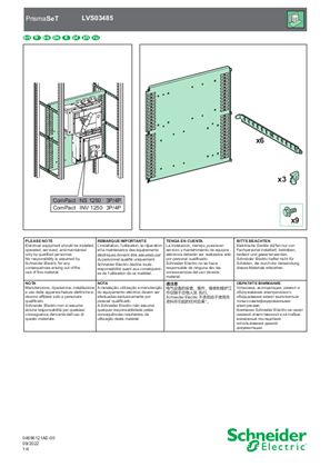 Bild von M. plate 1-piece tarif 1250A - Gebrauchsanleitung