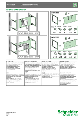 Image of Mounting Plate Vertical/Horizontal GS 63-160A Leaflet - Instruction Sheet