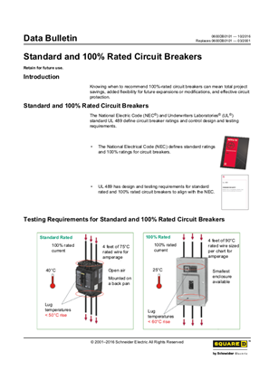 Image of 100% Rated Circuit Breakers - Technical Data Bulletin