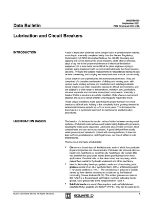 Lubrication and Circuit Breakers