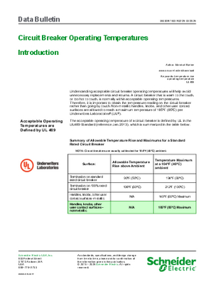 Image of Circuit Breaker Operating Temperatures: Product Data Bulletin