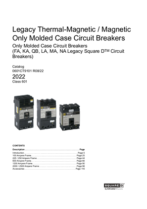 Image of Square D Legacy Circuit Breakers FA/FH/FC/FI, KA/KH/KC/KI, LA/LH/LC/LI, MA/MH, NA/NC, PA/PC and Q-Frame