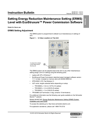 Image of Setting Energy Reduction Maintenance Setting (ERMS) Level with EcoStruxure™ Power Commission Software Instructions