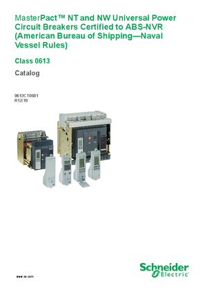 Image of Square D MasterPact NT, NW Circuit Breakers ABS-NVR Catalog