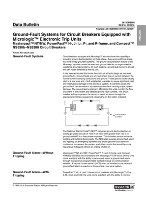 Image of Ground-fault Systems for MicroLogic™ Trip Unit Circuit Breakers Data Bulletin