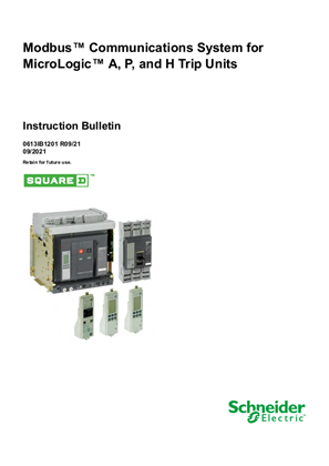 Obraz Modbus™ Communications System for MicroLogic™ A, P and H Trip Units User Manual