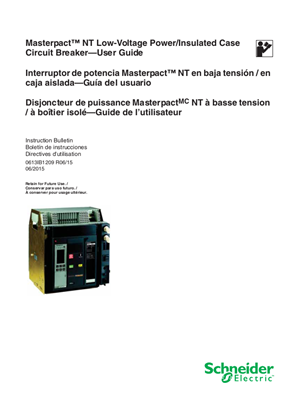 Image of MasterPacT NT Low-Voltage Power/Insulated Case Circuit Breaker - User Guide