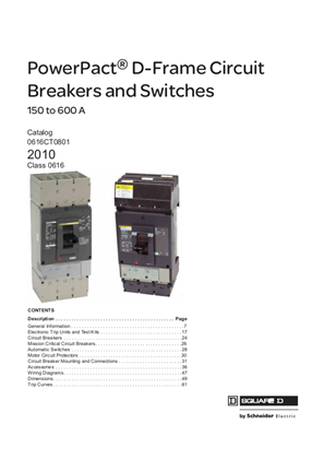 Image of PowerPact D-Frame Circuit Breakers Catalog (Discontinued)