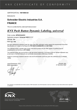 的映像 KNX certificate